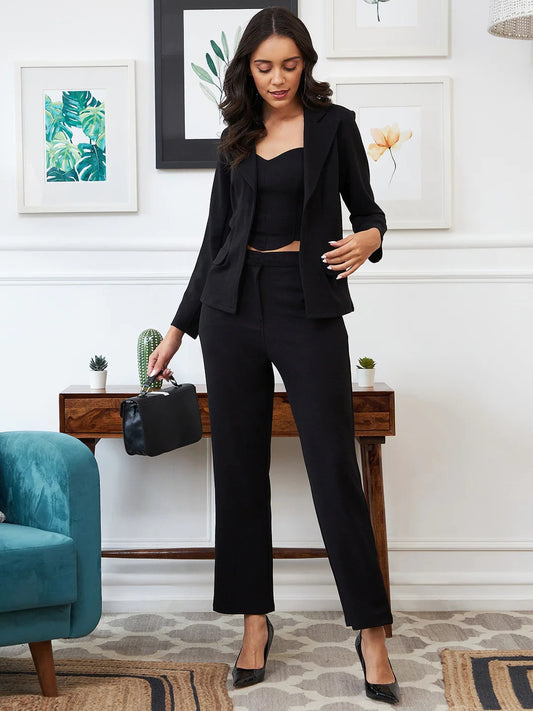 SILKONIC Style Drop Women’s Black Must-Have Co-Ord Set Outfit