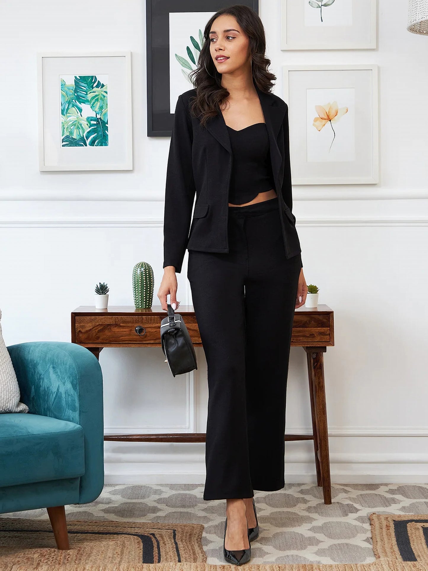 SILKONIC Style Drop Women’s Black Must-Have Co-Ord Set Outfit