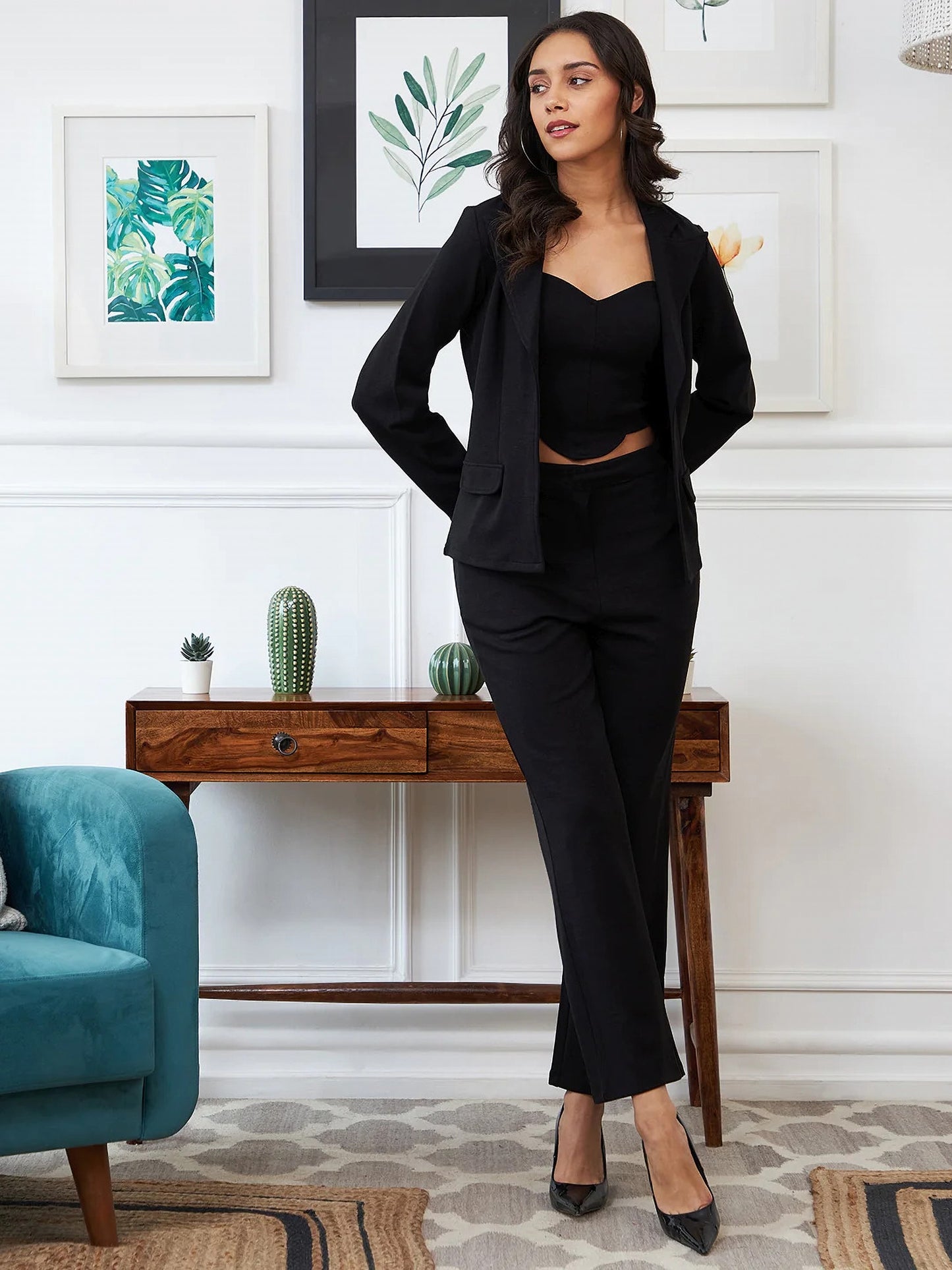 SILKONIC Style Drop Women’s Black Must-Have Co-Ord Set Outfit