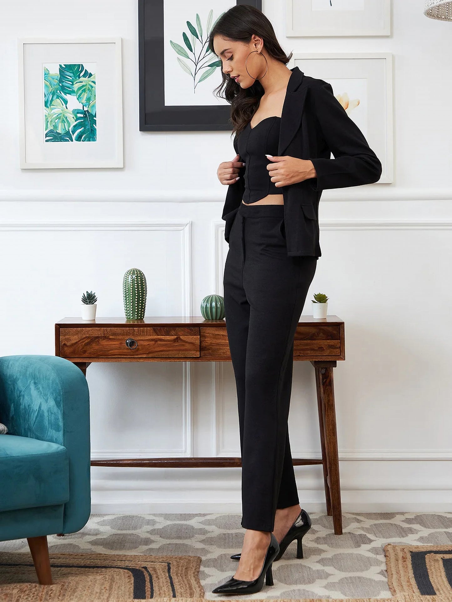 SILKONIC Style Drop Women’s Black Must-Have Co-Ord Set Outfit