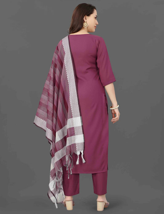 Mohini Magenta Mirror Work Ethnic Set for Women