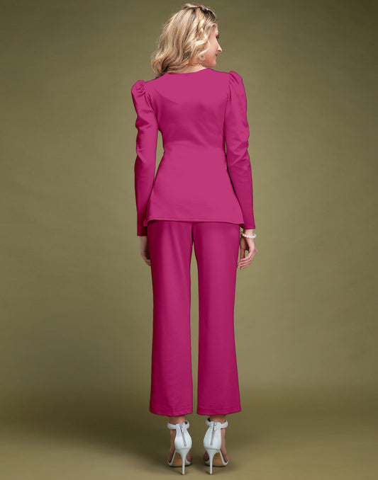 SILKONIC Pink Peplum Co-Ord Set – Bold & Beautiful
