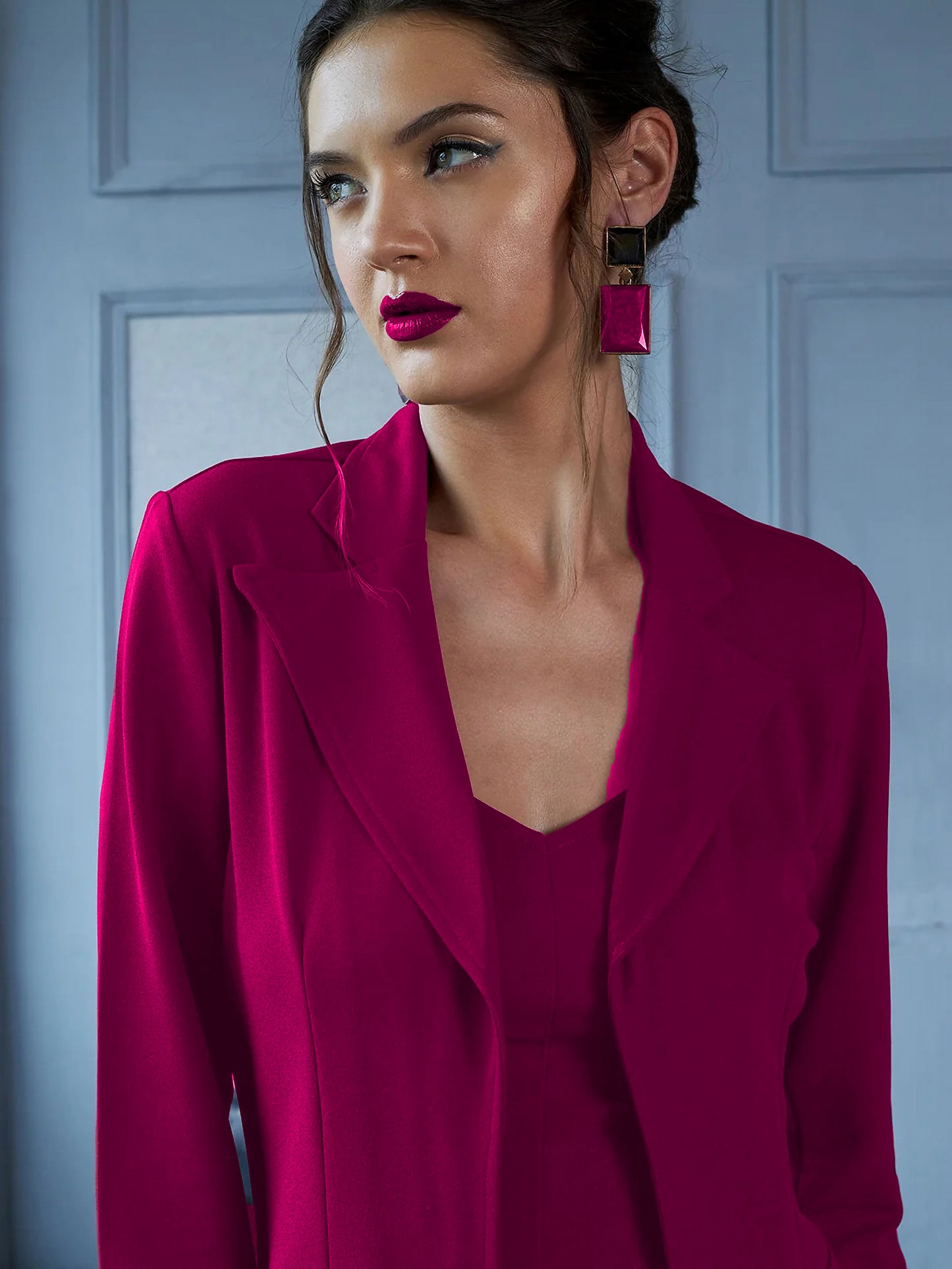 SILKONIC Women's Hot Pink Blazer Co-ord Set – Trendy & Fierce