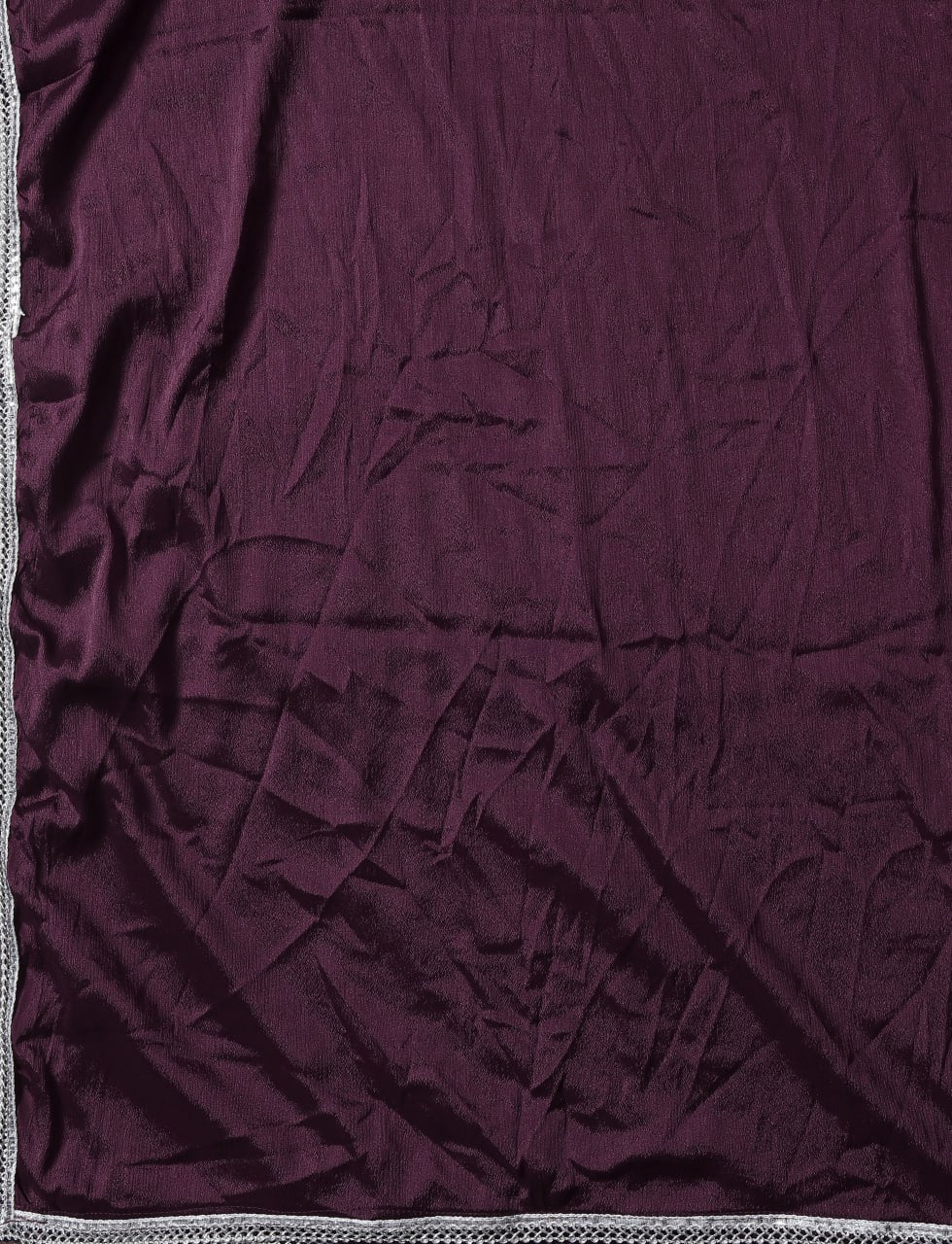 Purple Embroidered Silk Blend Suit Set with Dupatta – Graceful Ethnic Wear for Women | SILKONIC