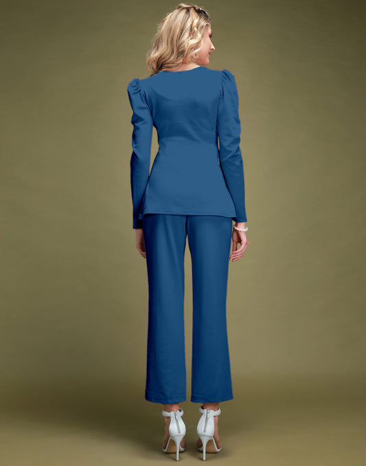 SILKONIC Teal Peplum Co-Ord Set – Cool & Contemporary